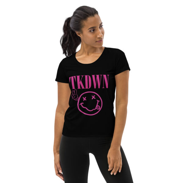 TKDWN Two Fingers All-Over Print Women's Athletic T-shirt